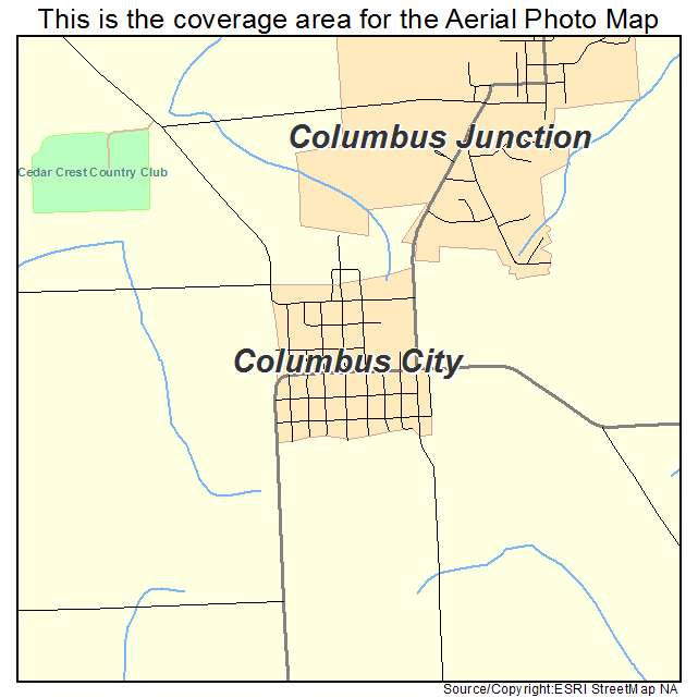 Columbus City, IA location map 