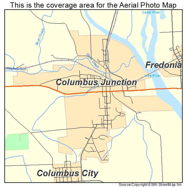 Columbus Junction, IA location map 