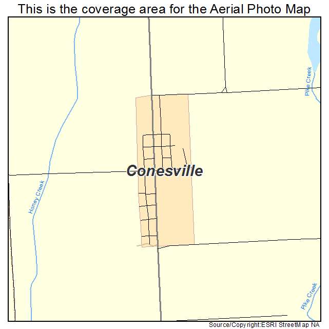 Conesville, IA location map 