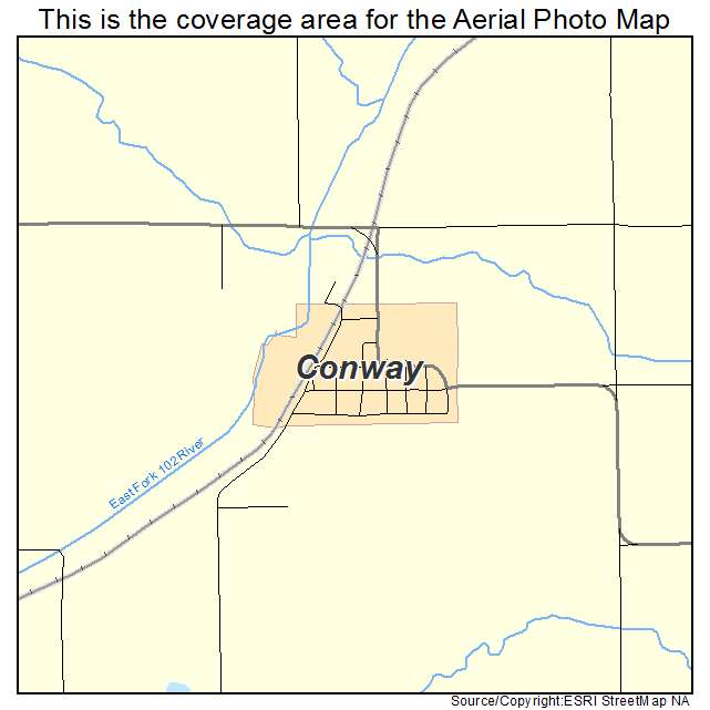 Conway, IA location map 