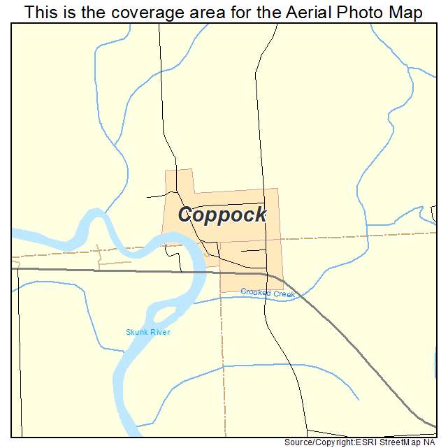 Coppock, IA location map 