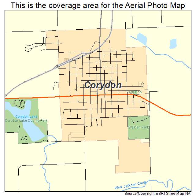 Corydon, IA location map 