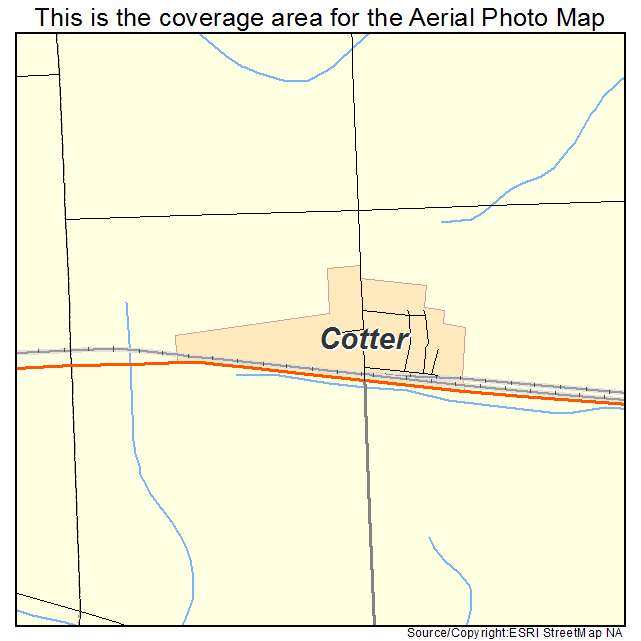 Cotter, IA location map 