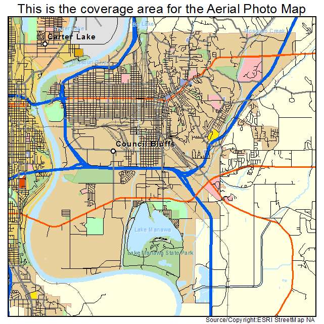 Council Bluffs, IA location map 