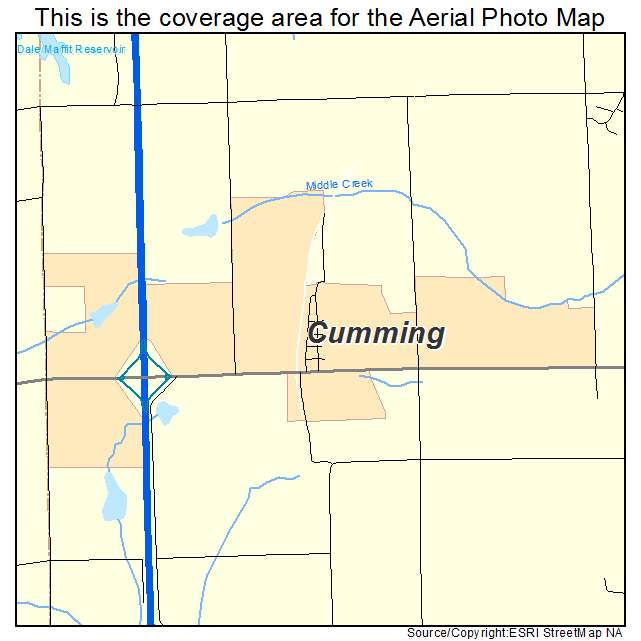 Cumming, IA location map 