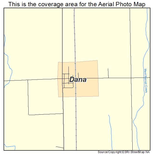 Dana, IA location map 