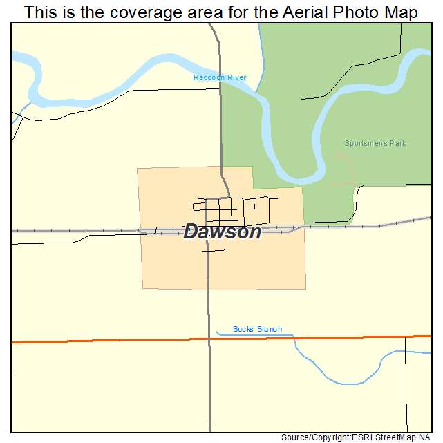 Dawson, IA location map 
