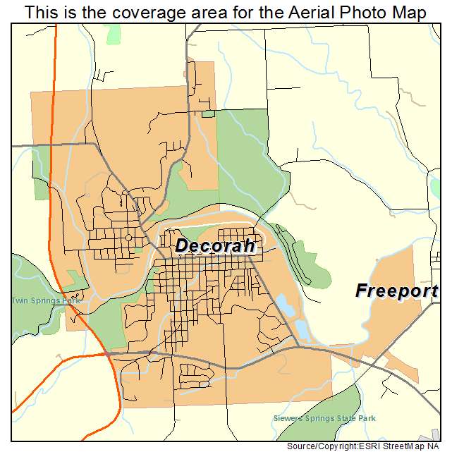 Decorah, IA location map 