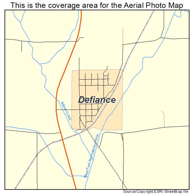 Defiance, IA location map 