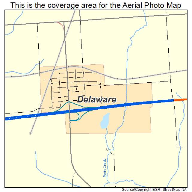 Delaware, IA location map 