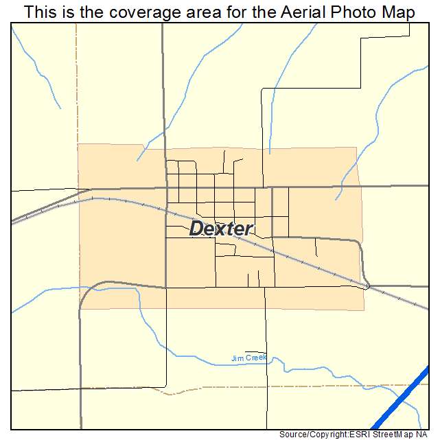 Dexter, IA location map 