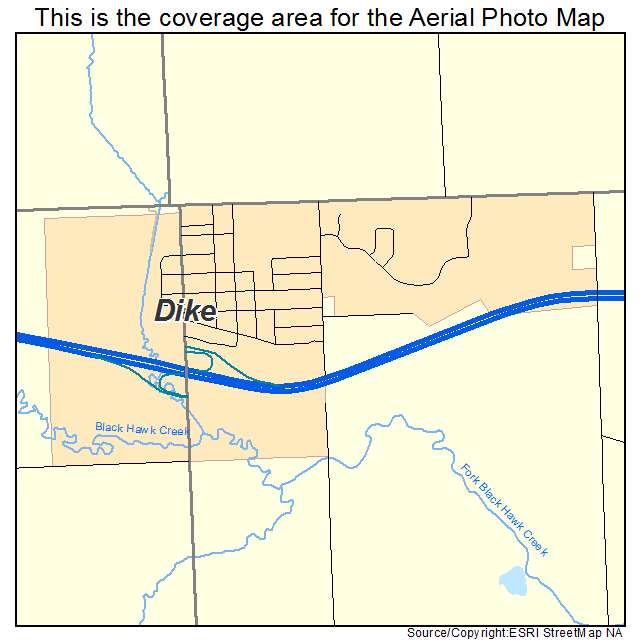 Dike, IA location map 