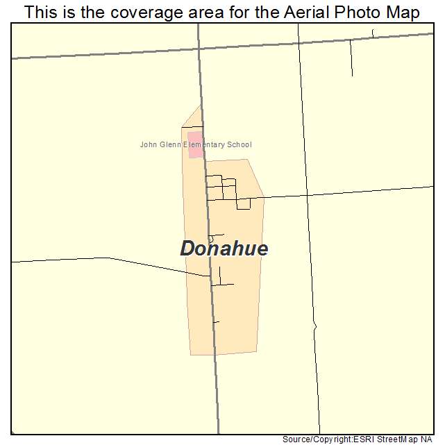 Donahue, IA location map 
