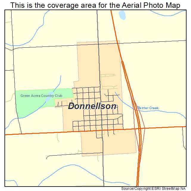 Donnellson, IA location map 