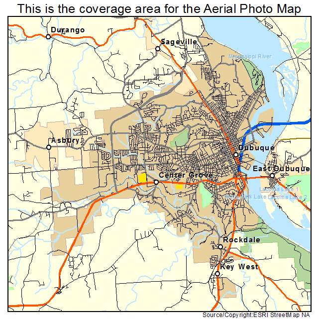 Dubuque, IA location map 