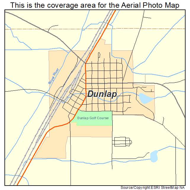 Dunlap, IA location map 