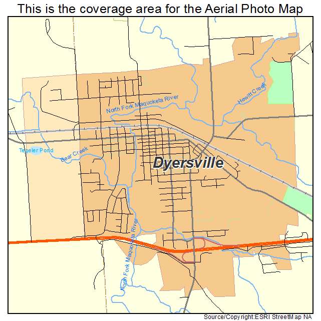 Dyersville, IA location map 