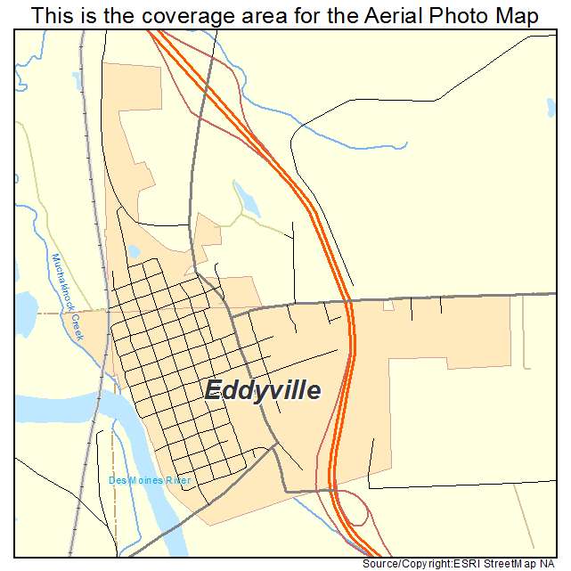 Eddyville, IA location map 