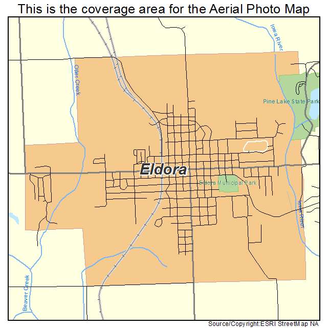 Eldora, IA location map 