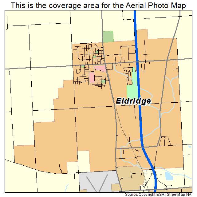 Eldridge, IA location map 