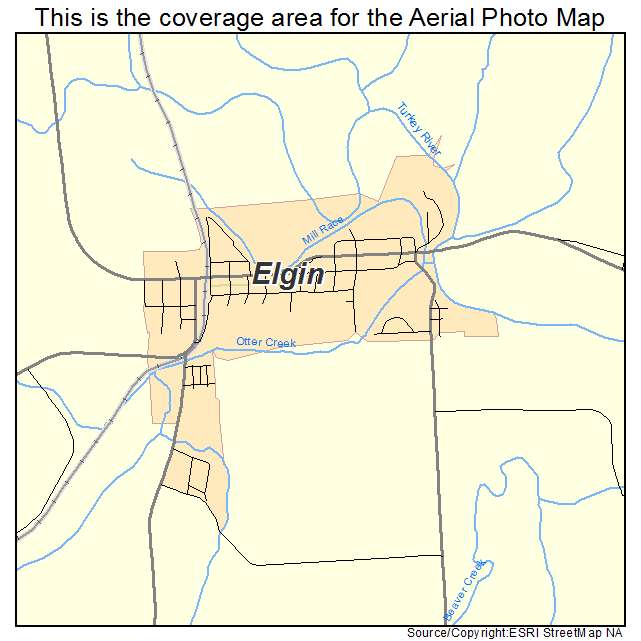 Elgin, IA location map 