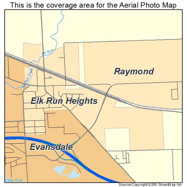 Elk Run Heights, IA location map 