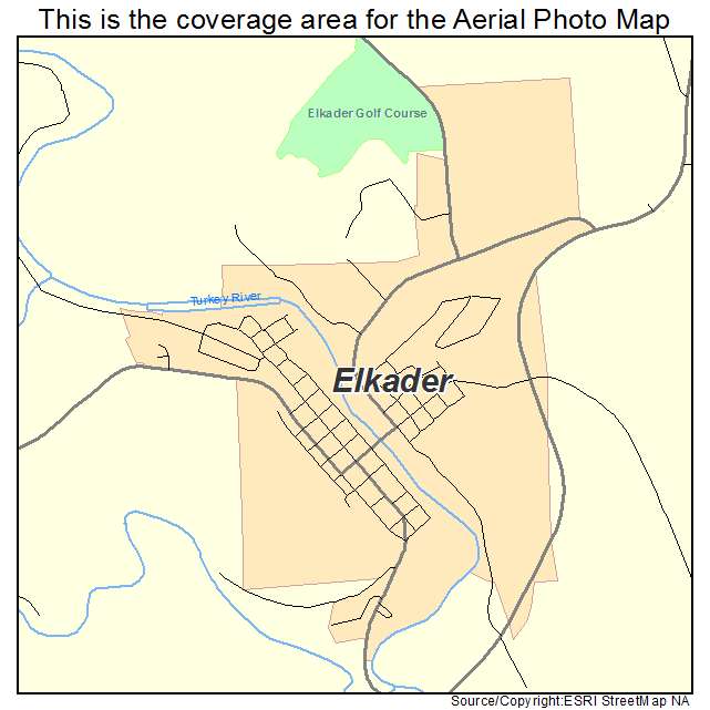 Elkader, IA location map 