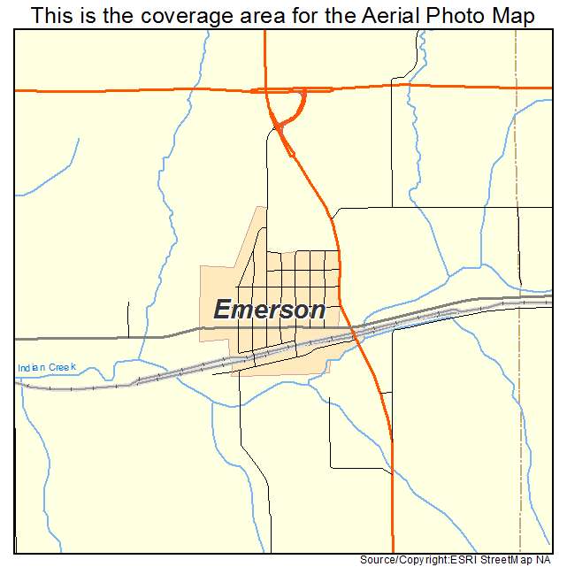 Emerson, IA location map 