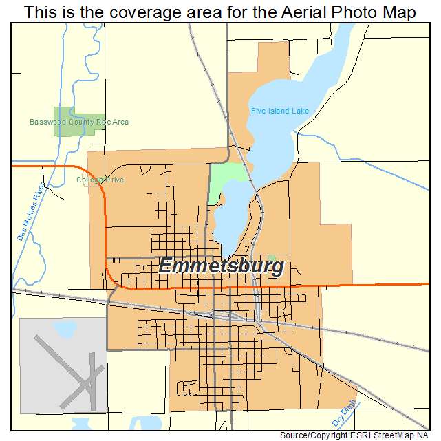 Emmetsburg, IA location map 