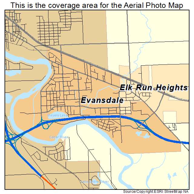 Evansdale, IA location map 