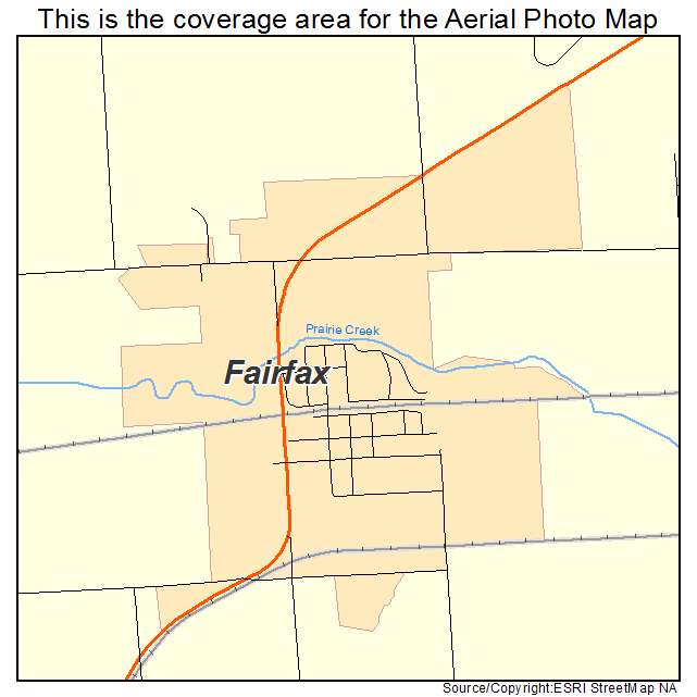 Fairfax, IA location map 