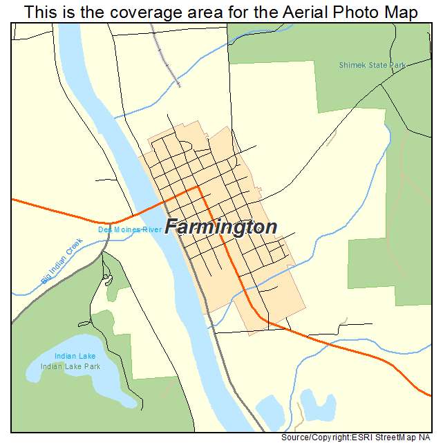 Farmington, IA location map 