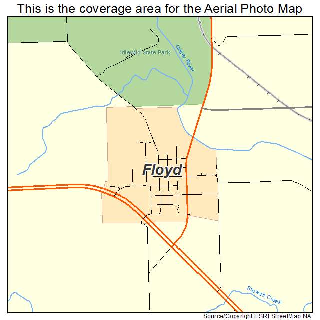 Floyd, IA location map 