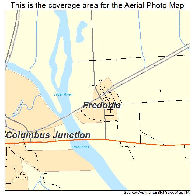Fredonia, IA location map 