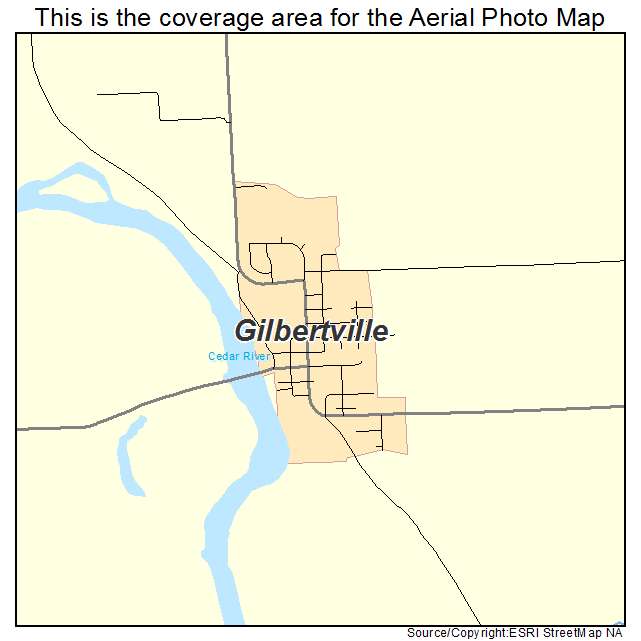Gilbertville, IA location map 