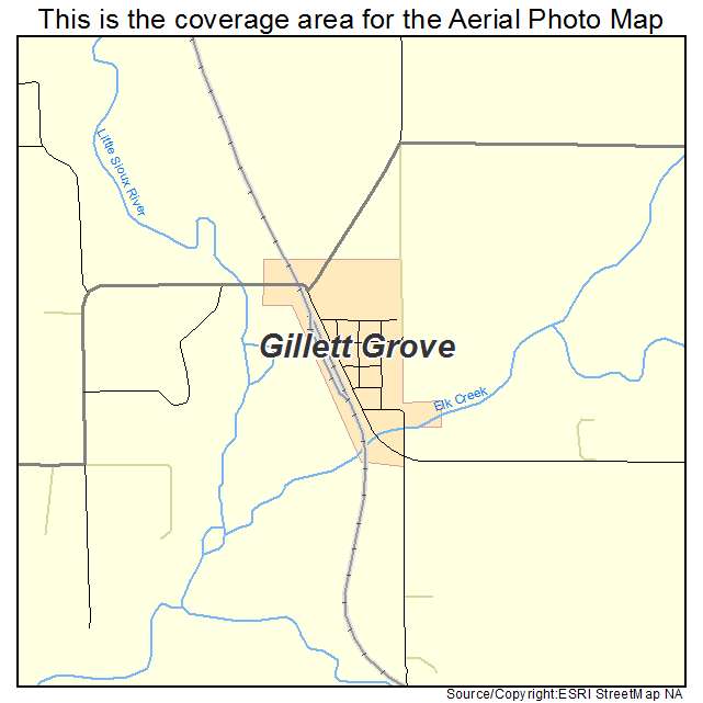 Gillett Grove, IA location map 