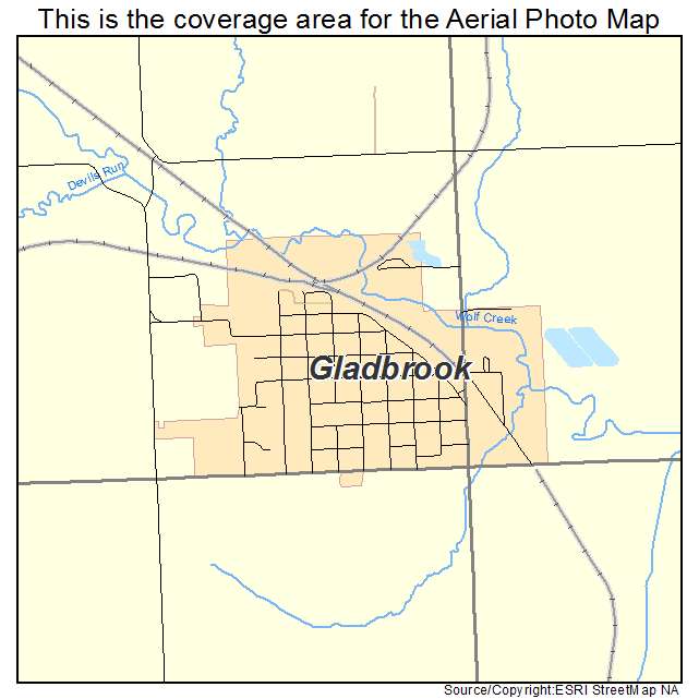 Gladbrook, IA location map 