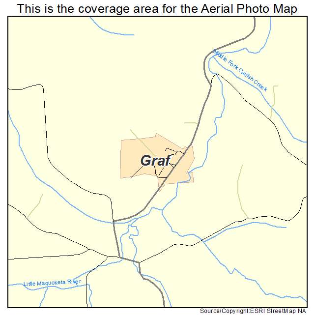 Graf, IA location map 