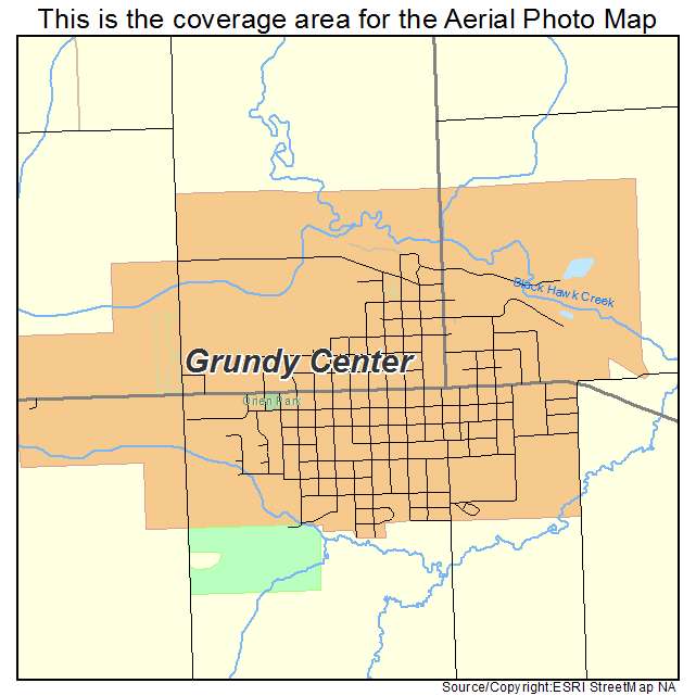 Grundy Center, IA location map 