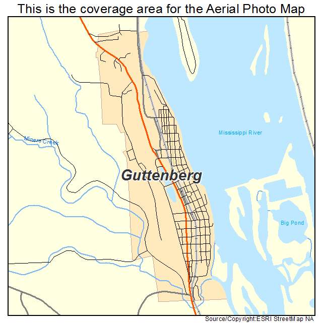 Guttenberg, IA location map 