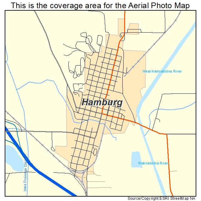 Hamburg, IA location map 
