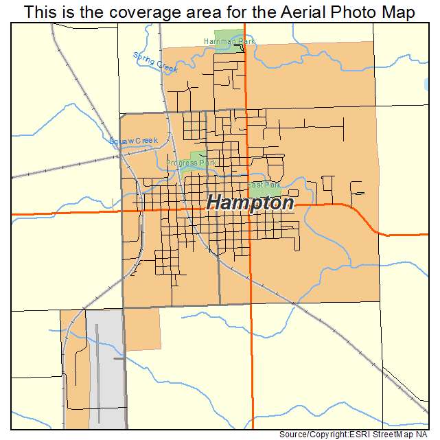 Hampton, IA location map 
