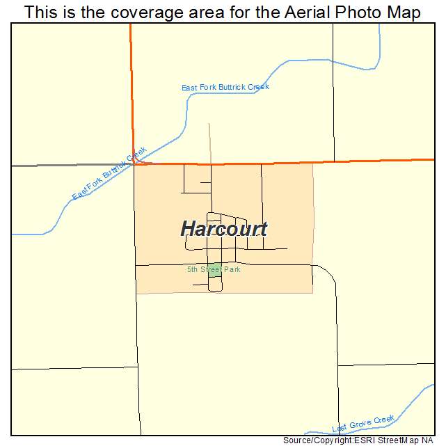 Harcourt, IA location map 
