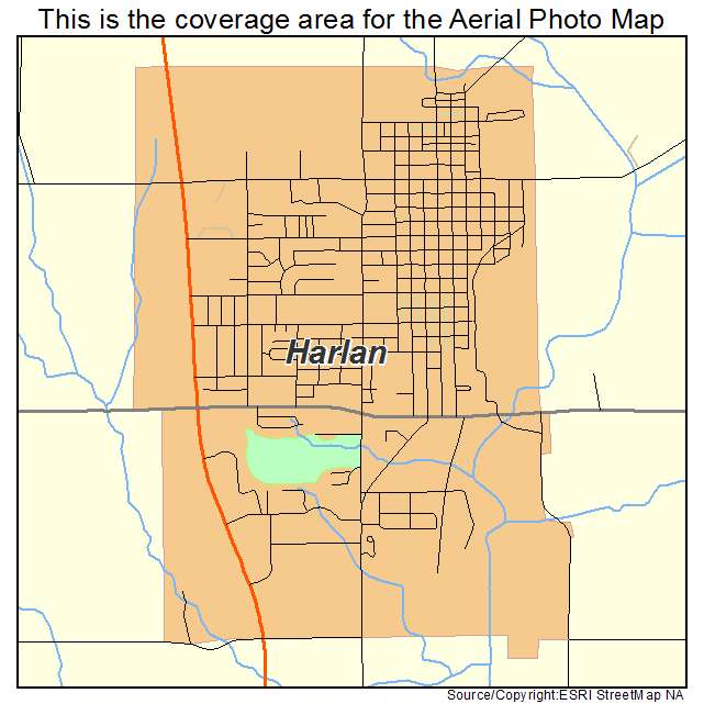 Harlan, IA location map 