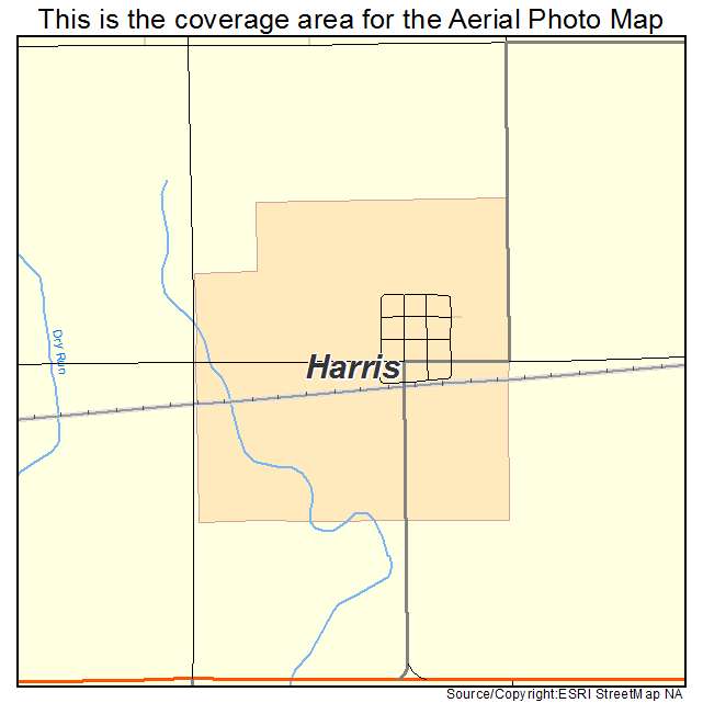 Harris, IA location map 