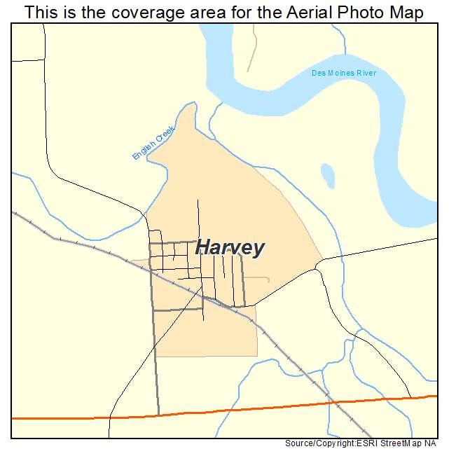 Harvey, IA location map 