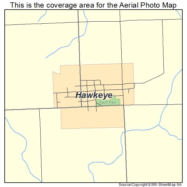 Hawkeye, IA location map 