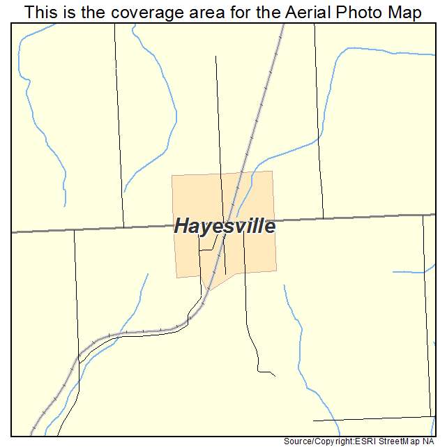 Hayesville, IA location map 
