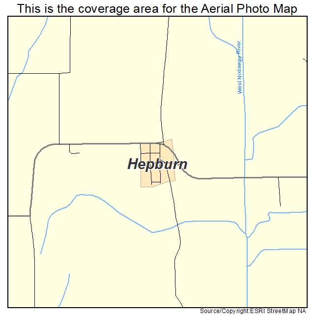Hepburn, IA location map 