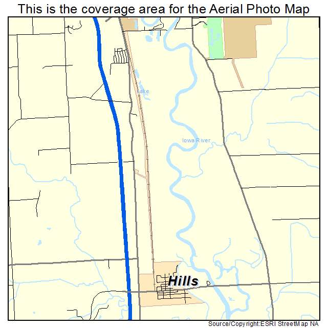 Hills, IA location map 